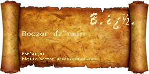 Boczor Ármin névjegykártya
